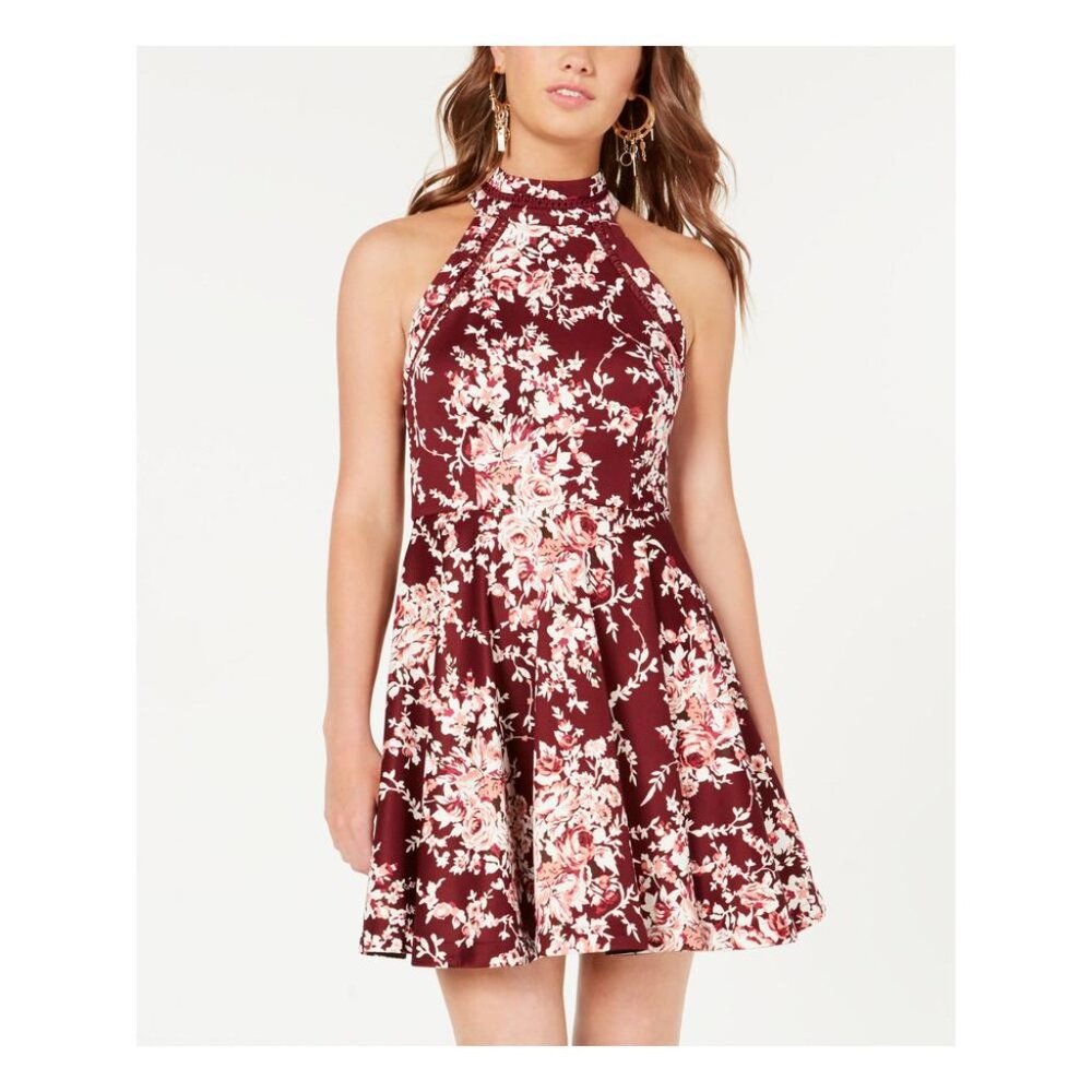 B. Darlin Burgundy Short Fit & Flare Dress Size 3/4